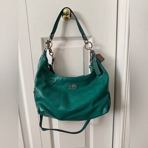 Coach vintage teal patent leather bag